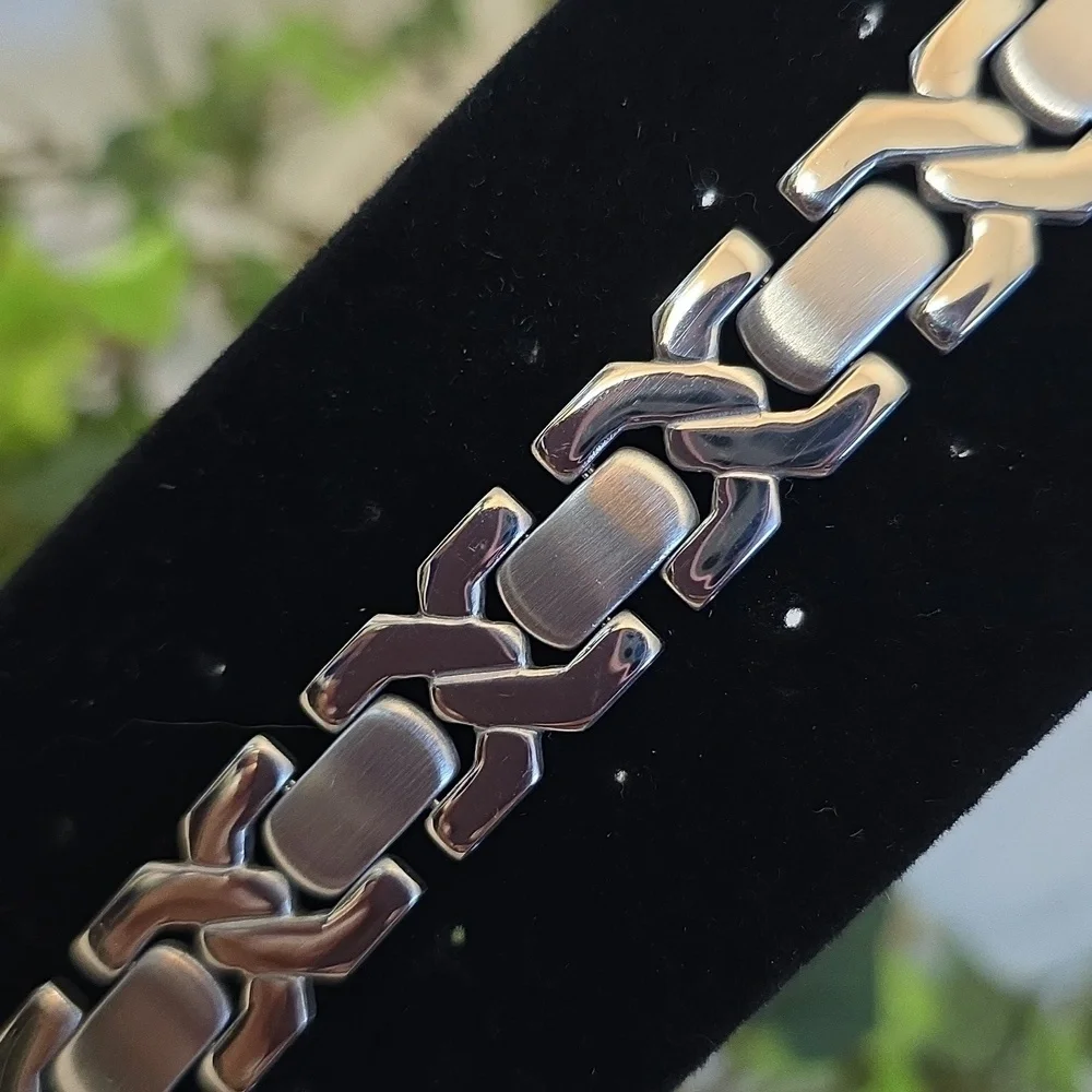 Men's Silver Stainless Steel Watchband Bracelet